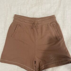 Nike Brown Athletic Shorts with Elastic Waistband